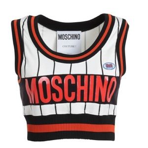 MOSCHINO Cropped tank top Size 6 In Excellent Condition.